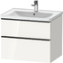 D-Neo 2 Drawer Vanity unit wall-mounted 650 - White High Gloss