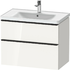 D-Neo 2 Drawer Vanity unit wall-mounted 800 - White High Gloss